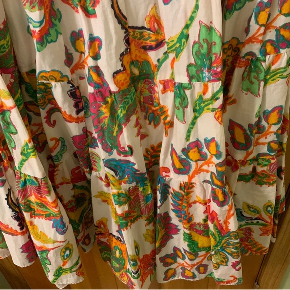 Ralph Lauren Boho Tiered Skirt size 1X Multicolor Elastic Waist A Line - Picture 2 of 6